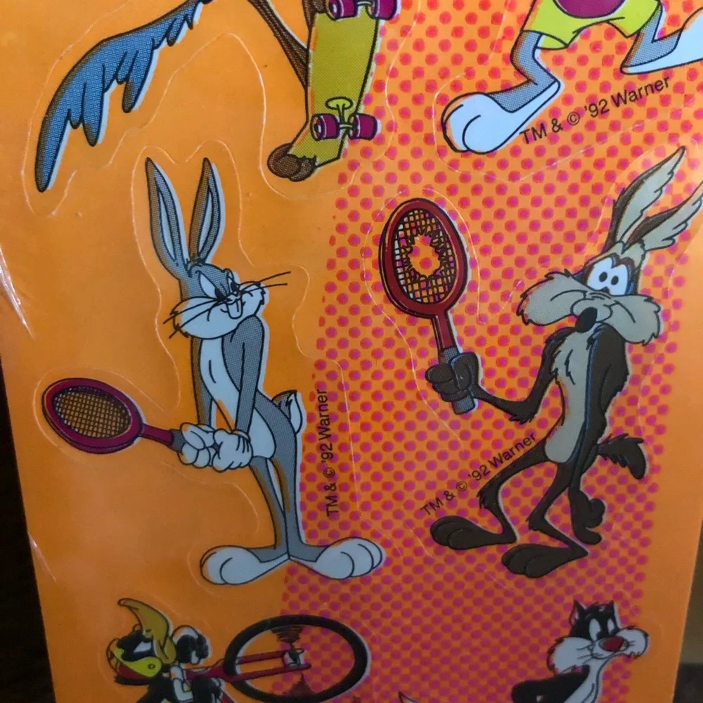 1992 Vintage Post-it Removable Sports Stickers Warner Bros Looney Tunes SEALED